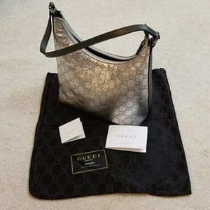 Authentic GUCCI Metallic Silver Handbag